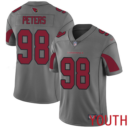 Arizona Cardinals Limited Silver Youth Corey Peters Jersey NFL Football #98 Inverted Legend->youth nfl jersey->Youth Jersey